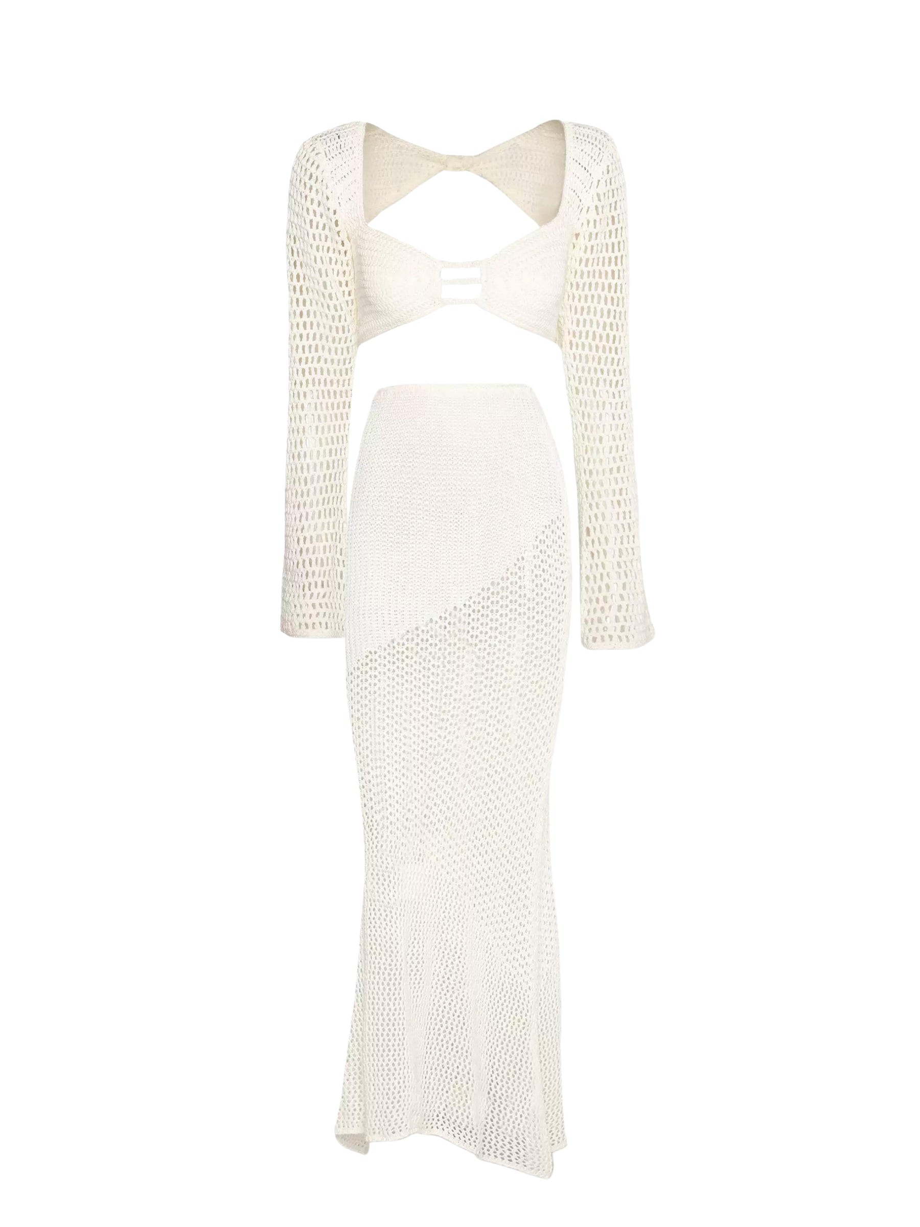 LaPose Fashion - Elani Knit Maxi Skirt Set - Crochet Sets, Knitted Sets, Matching Sets, Outfit Sets, Sets, Skirt Set, Skirts, Two Piece Sets