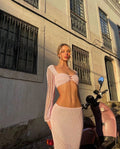 LaPose Fashion - Elani Knit Maxi Skirt Set - Crochet Sets, Knitted Sets, Matching Sets, Outfit Sets, Sets, Skirt Set, Skirts, Two Piece Sets