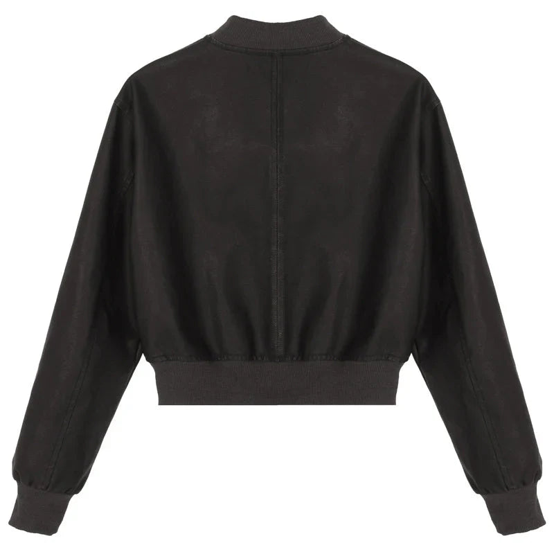 LaPose Fashion - Elsy Leather Jacket - Bomber Jacket, Coats & Jackets, Crop Jackets, Fall-Winter 23, Jackets, Leather Jackets, Puffer Jacke