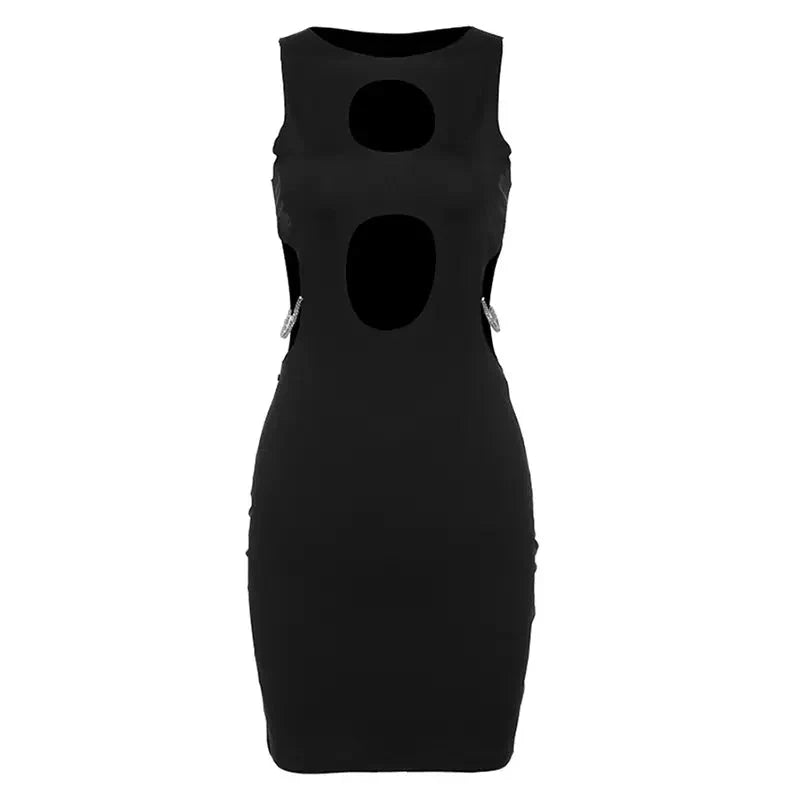 LaPose Fashion - Emrys Hollow Out Mini Dress - Backless Dresses, Bodycon Dresses, Club Dresses, Cut-Out Dresses, Dresses, Festival Dresses, Going O