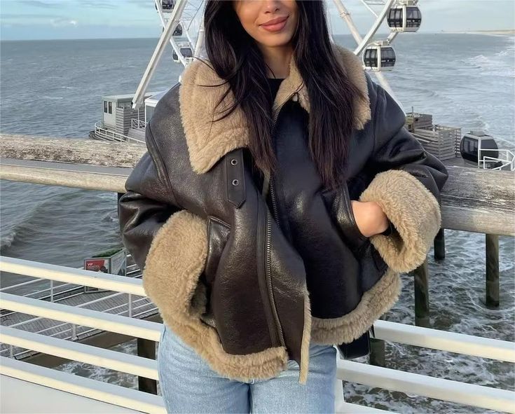 LaPose Fashion - Ensley Double-Faced Fur Jacket - Coats, Coats & Jackets, Crop Jackets, Fall-Winter 23, Jackets, Leather Jackets, Oversize Jacket, Win