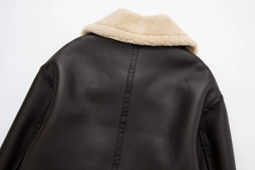 LaPose Fashion - Ensley Double-Faced Fur Jacket - Coats, Coats & Jackets, Crop Jackets, Fall-Winter 23, Jackets, Leather Jackets, Oversize Jacket, Win