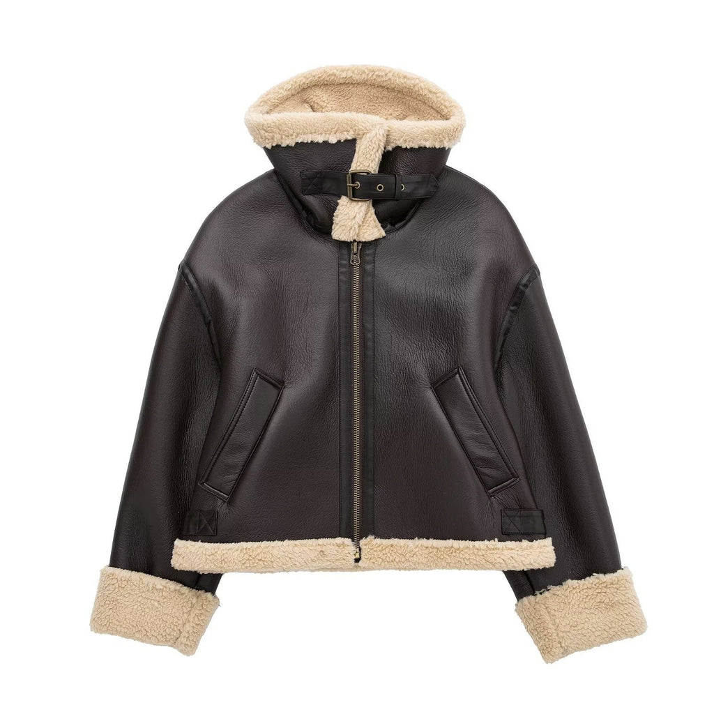 LaPose Fashion - Ensley Double-Faced Fur Jacket - Coats, Coats & Jackets, Crop Jackets, Fall-Winter 23, Jackets, Leather Jackets, Oversize Jacket, Win
