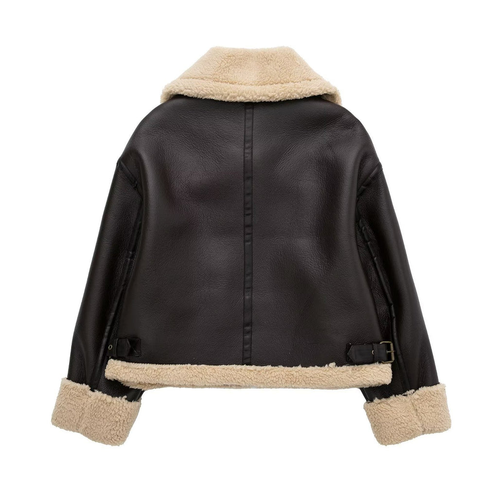 LaPose Fashion - Ensley Double-Faced Fur Jacket - Coats, Coats & Jackets, Crop Jackets, Fall-Winter 23, Jackets, Leather Jackets, Oversize Jacket, Win
