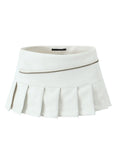 LaPose Fashion - Ersa Pleated Mini Skirt - A-Line Skirts, College Skirts, Mini Skirts, Pleated Skirts, Short Skirts, Skirts