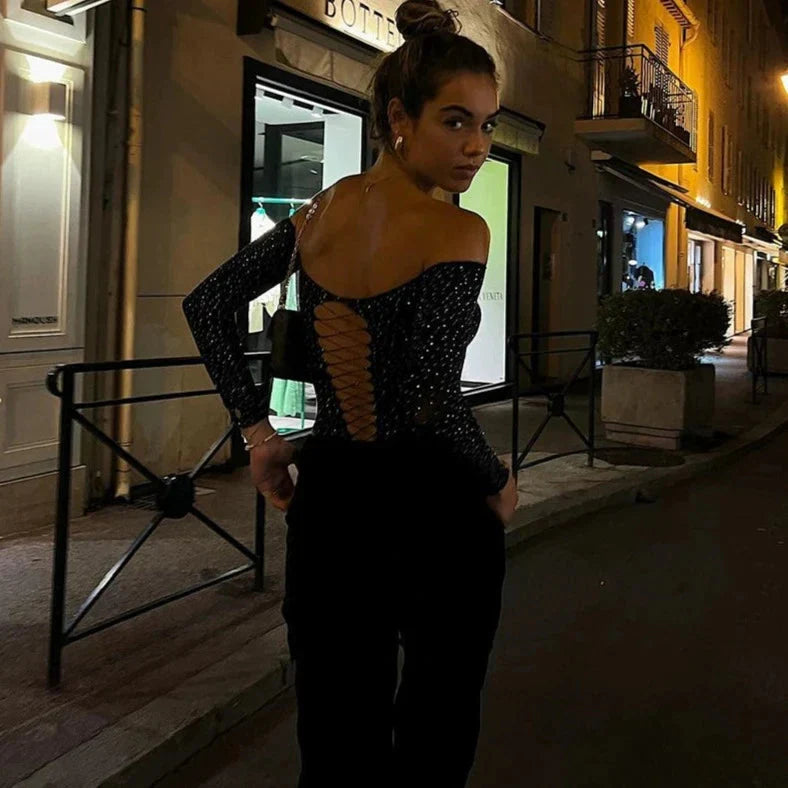 LaPose Fashion - Erza Mesh Bodysuit - Bodysuits, Long Sleeve Tops, Mesh Tops, Sexy Tops, Tops