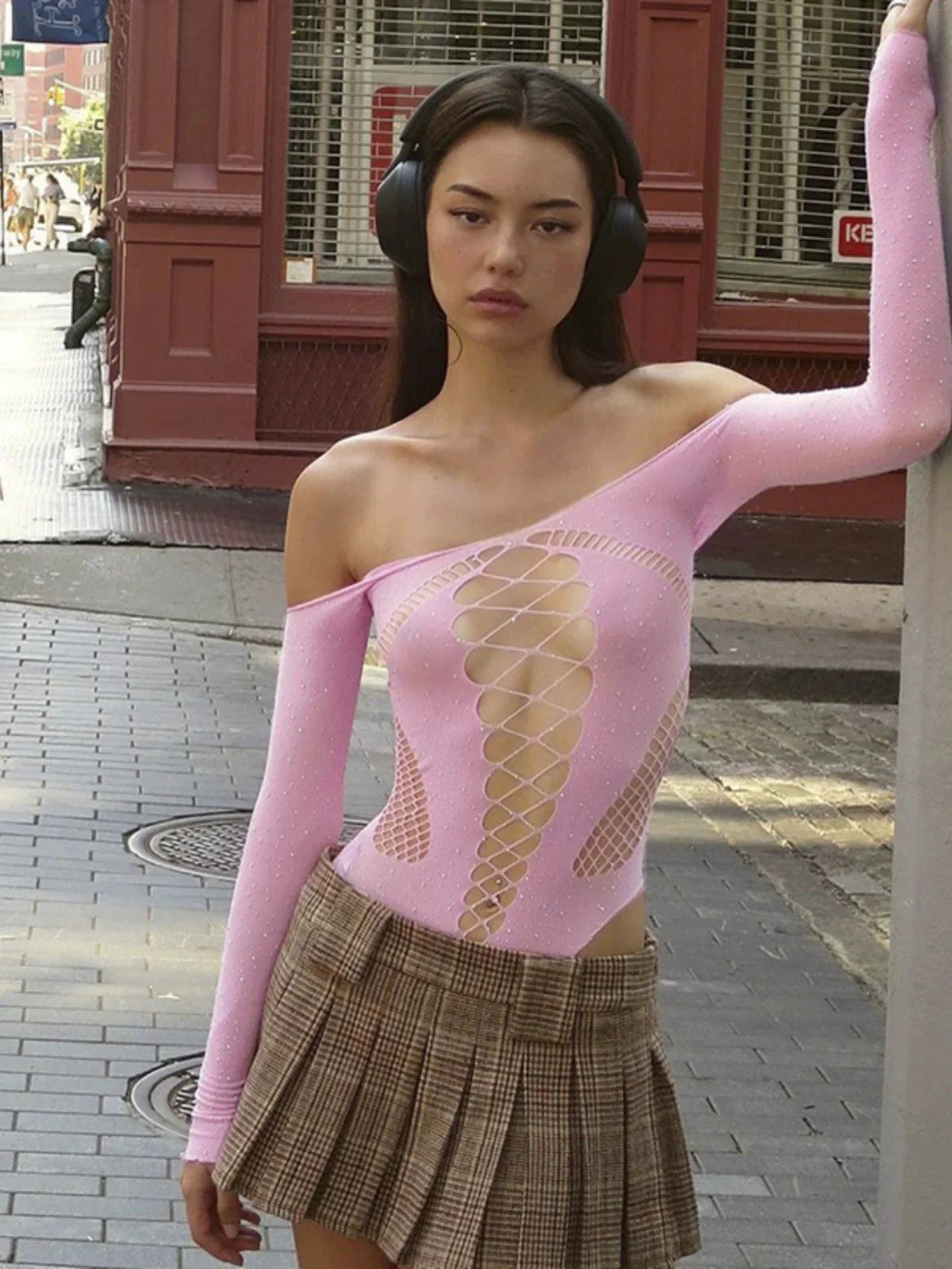 LaPose Fashion - Erza Mesh Bodysuit - Bodysuits, Long Sleeve Tops, Mesh Tops, Sexy Tops, Tops