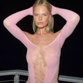 LaPose Fashion - Erza Mesh Bodysuit - Bodysuits, Long Sleeve Tops, Mesh Tops, Sexy Tops, Tops