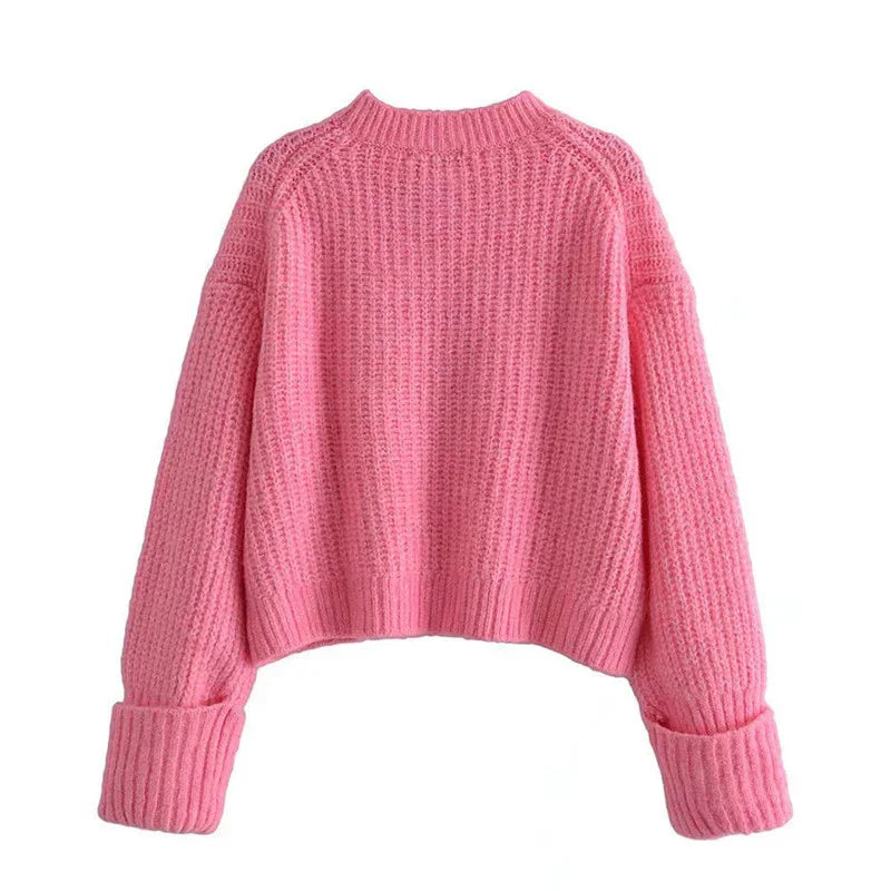 LaPose Fashion - Eva Cotton Sweater - Fall-Winter 23, Knitted Tops, Long Sleeve Tops, Sweaters, Tops, Winter Edit