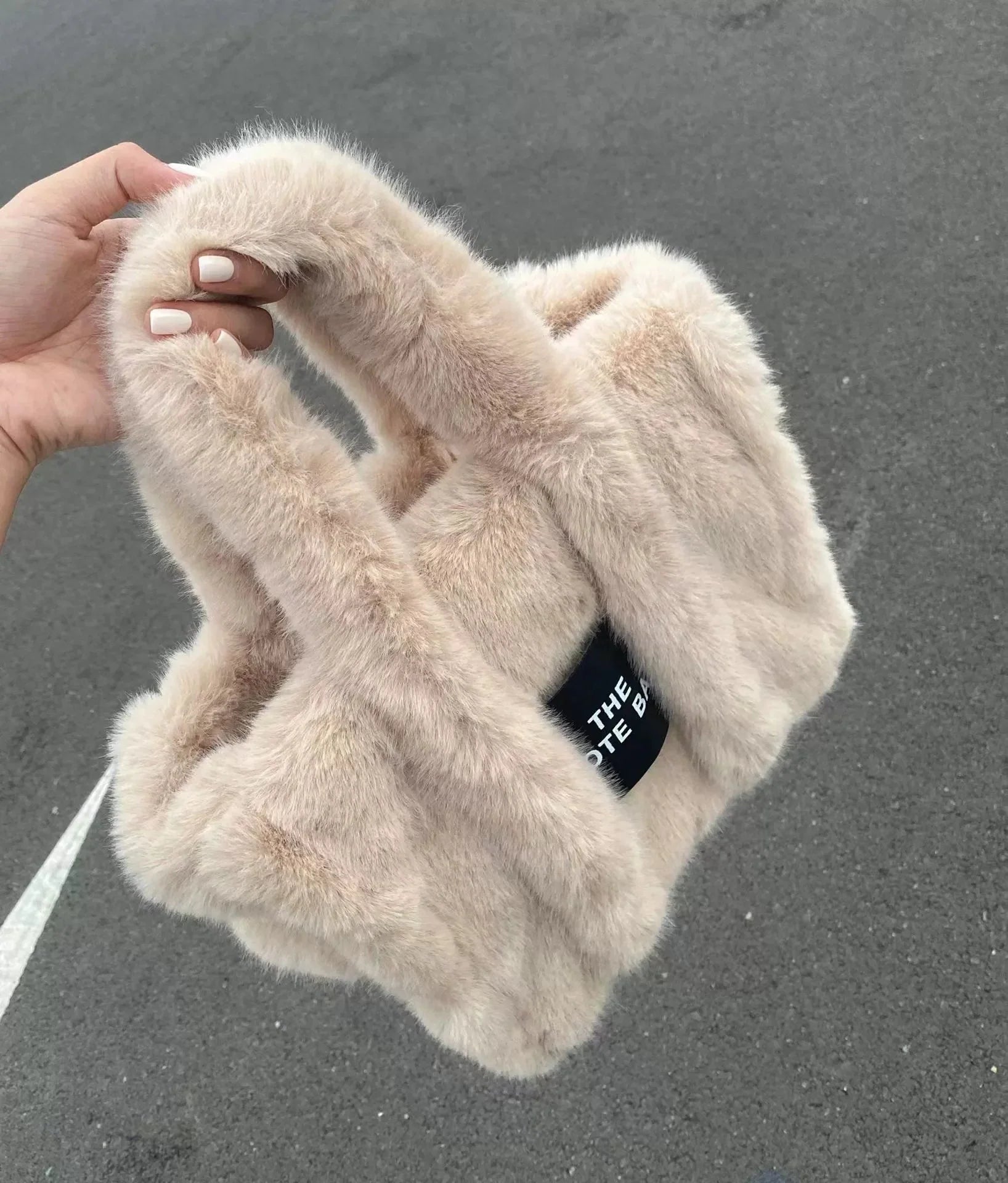 LaPose Fashion - Faux Fur Tote Bag - Bags, Handbags, Large Bags, Shoulder Bags, Tote Bags, Winter Edit
