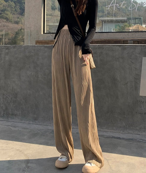 LaPose Fashion - Filomena Ruched Pants - Bottoms, Casual Pants, Clean Girl, Clothing, Collab.Jan, Fall-Winter 23, Fall22, Home2, Loose Pants,