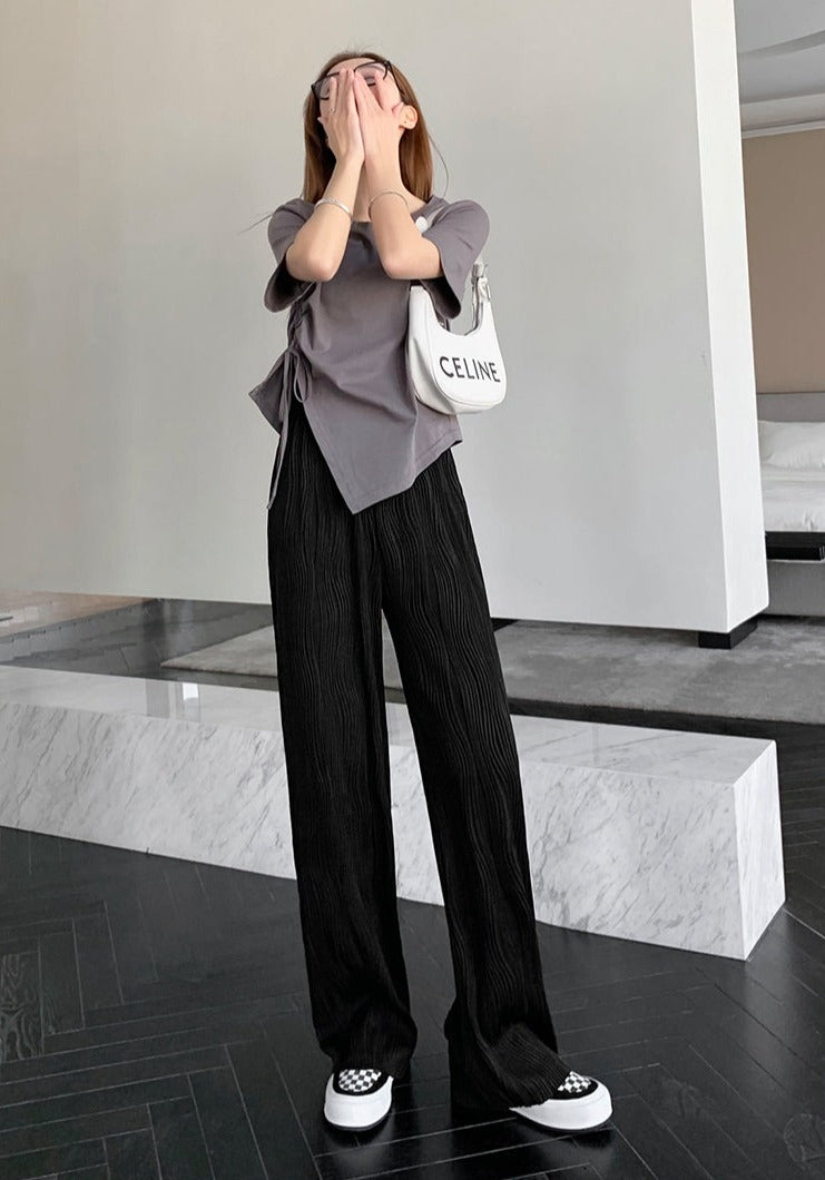 LaPose Fashion - Filomena Ruched Pants - Bottoms, Casual Pants, Clean Girl, Clothing, Collab.Jan, Fall-Winter 23, Fall22, Home2, Loose Pants,