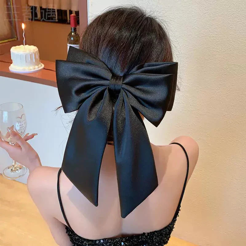 LaPose Fashion - Gisele Satin Big Bow Hair Clips - Accesories, Hair Accesories, Hair Clips