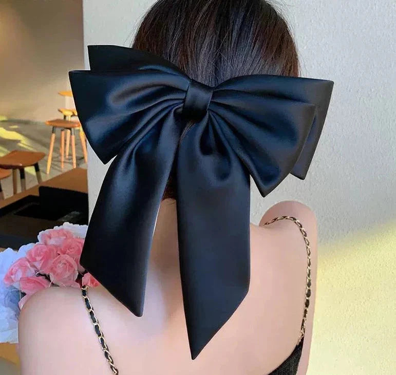 LaPose Fashion - Gisele Satin Big Bow Hair Clips - Accesories, Hair Accesories, Hair Clips