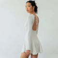 LaPose Fashion - Gwen Long Sleeve Mini Dress - A-Line Dresses, Autumn Dresses, Backless Dresses, Daytime Dresses, Dresses, Elegant Dresses, Fairy D