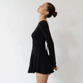 LaPose Fashion - Gwen Long Sleeve Mini Dress - A-Line Dresses, Autumn Dresses, Backless Dresses, Daytime Dresses, Dresses, Elegant Dresses, Fairy D