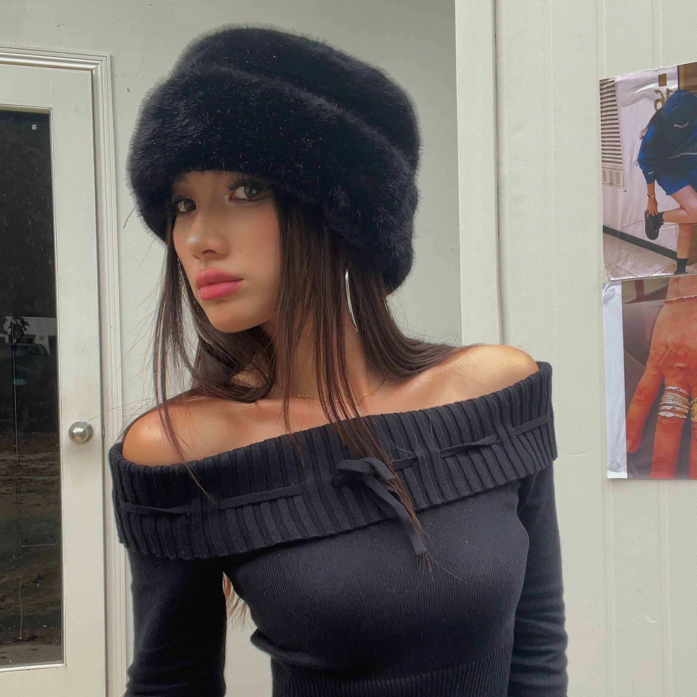 LaPose Fashion - Hanora Faux Fur Bucket Hat - Accesories, Hats, Puffer Hats, Winter Edit