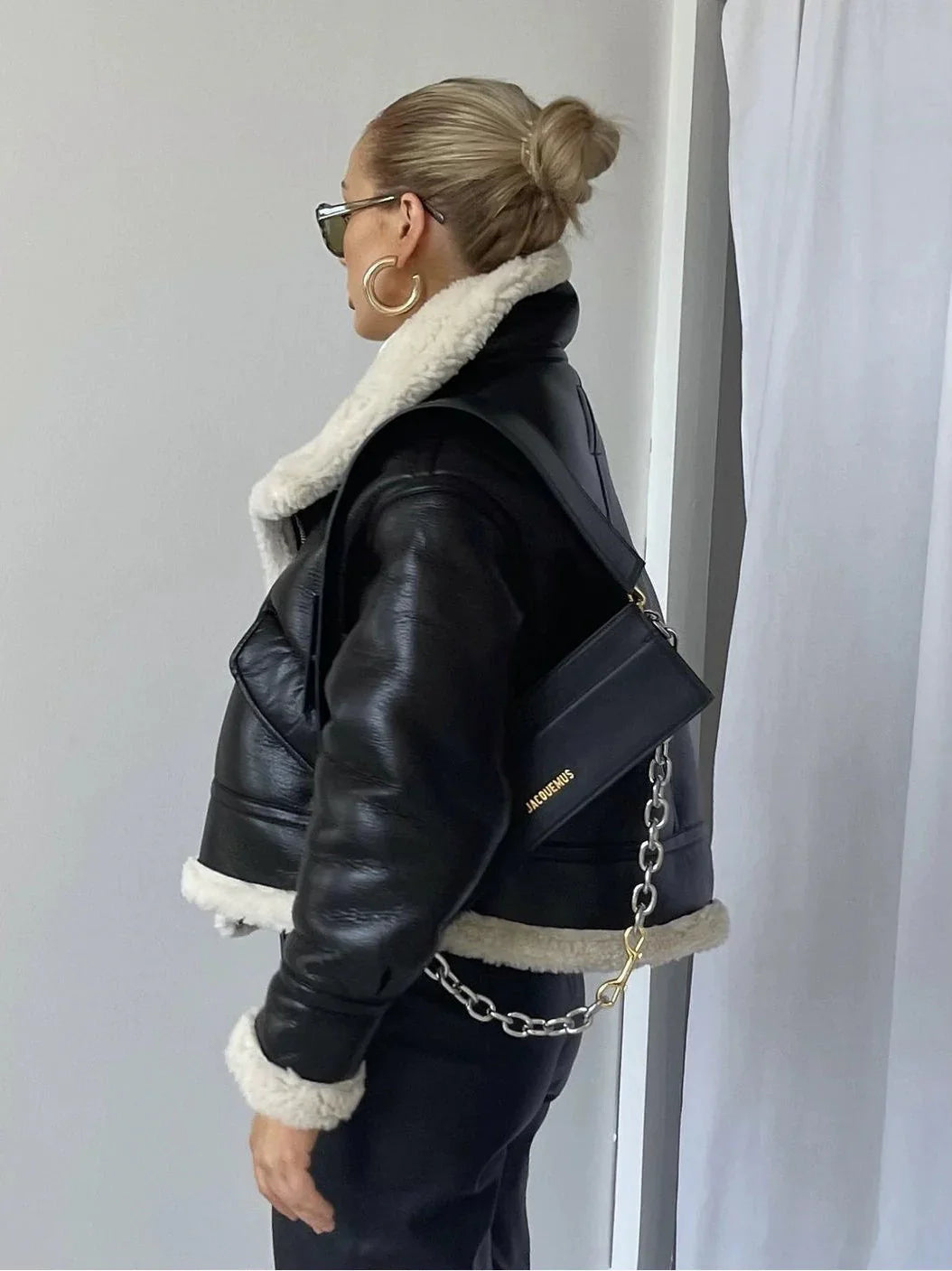 LaPose Fashion - Ilani Leather Jacket - Bomber Jacket, Coats & Jackets, Crop Jackets, Fall-Winter 23, Jackets, Leather Jackets, Oversize Jac