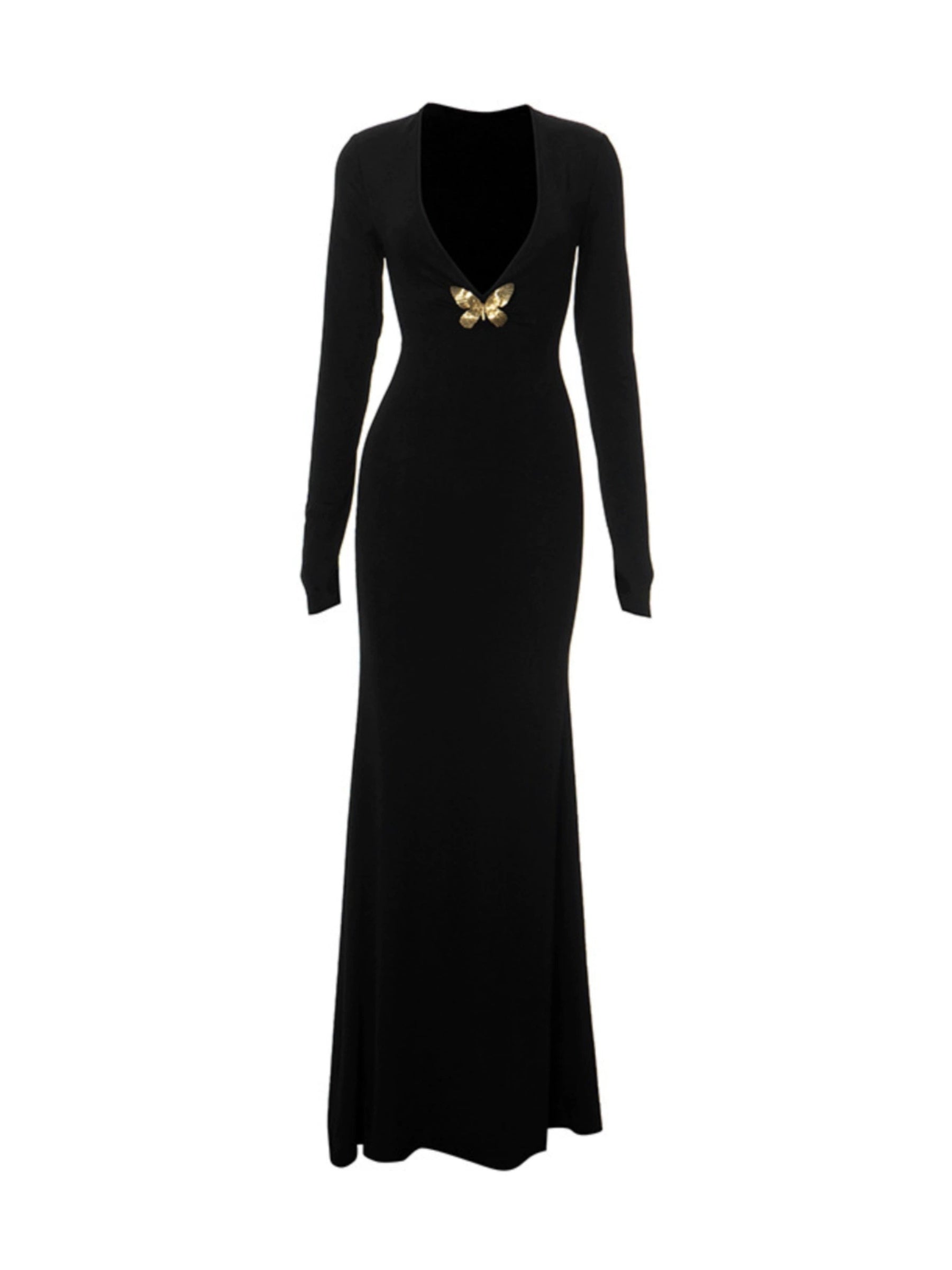 Jadalyn Butterfly Splice V-Neck Dress