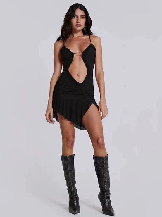 LaPose Fashion - Jaila Mesh Mini Dress - Dresses, Little Black Dresses, Mesh Dresses, Mini Dresses, Party & Coctail Dresses, Romantic Dresses