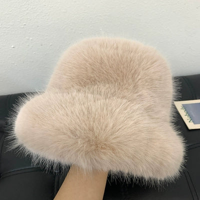 LaPose Fashion - Kaari Faux Fur Bucket Hat - Accesories, Hats, Plush Hats, Winter Edit
