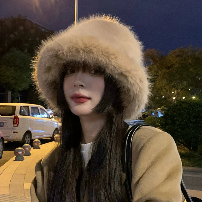 LaPose Fashion - Kaari Faux Fur Bucket Hat - Accesories, Hats, Plush Hats, Winter Edit