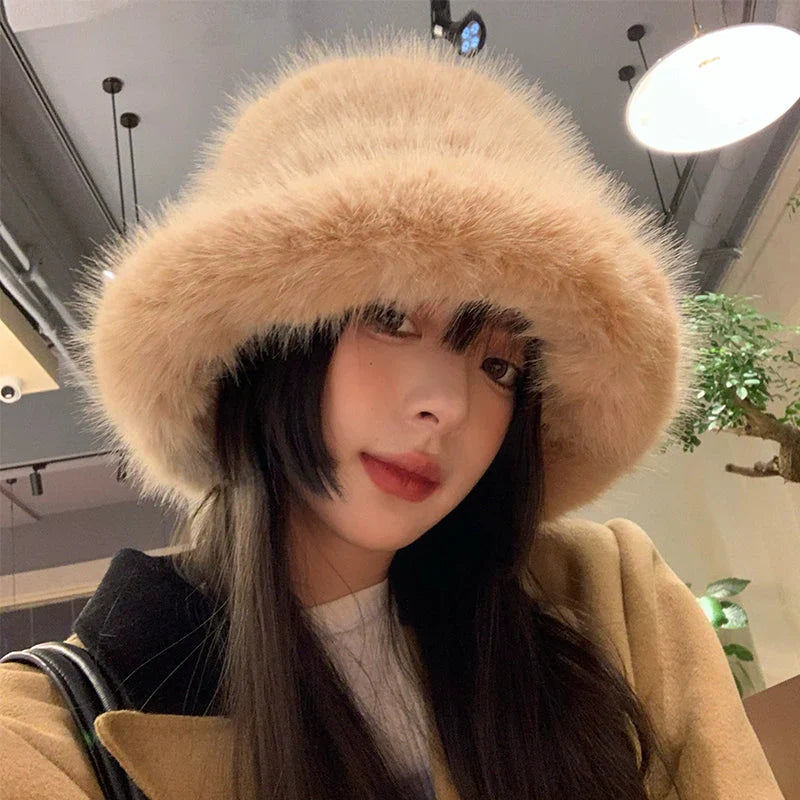 LaPose Fashion - Kaari Faux Fur Bucket Hat - Accesories, Hats, Plush Hats, Winter Edit
