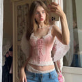 LaPose Fashion - Kyndell French Corset Top - Corset Tops, Crop Tops, Fairy Tops, Lace Tops, Romantic Clothes, Romantic Tops, Sleeveless Tops, Top