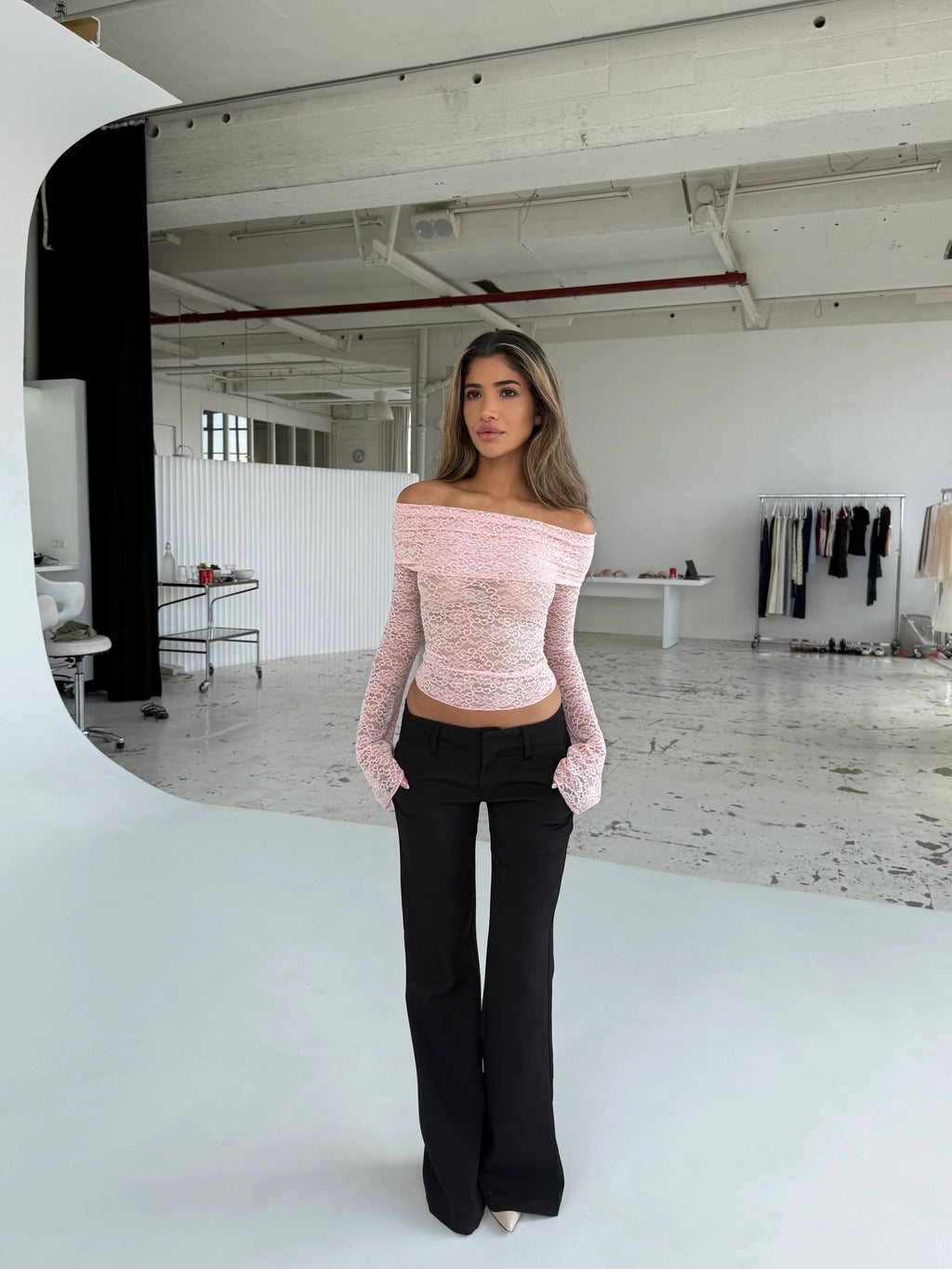 Lace One-Shoulder Skirt Set