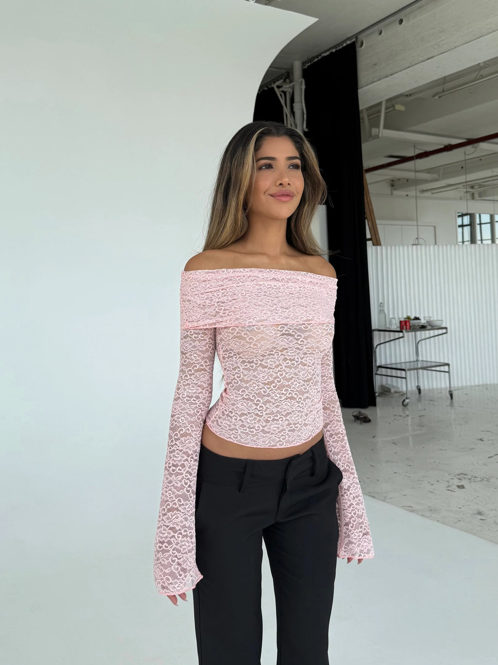 Lace One-Shoulder Skirt Set