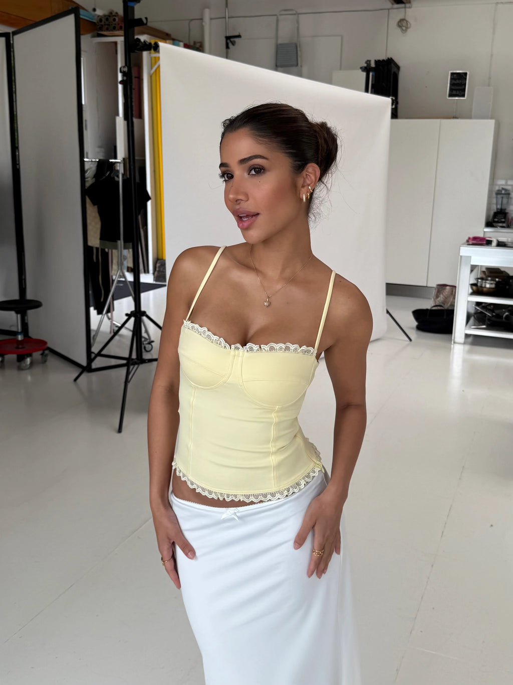 Lace Trim Patchwork Camisole