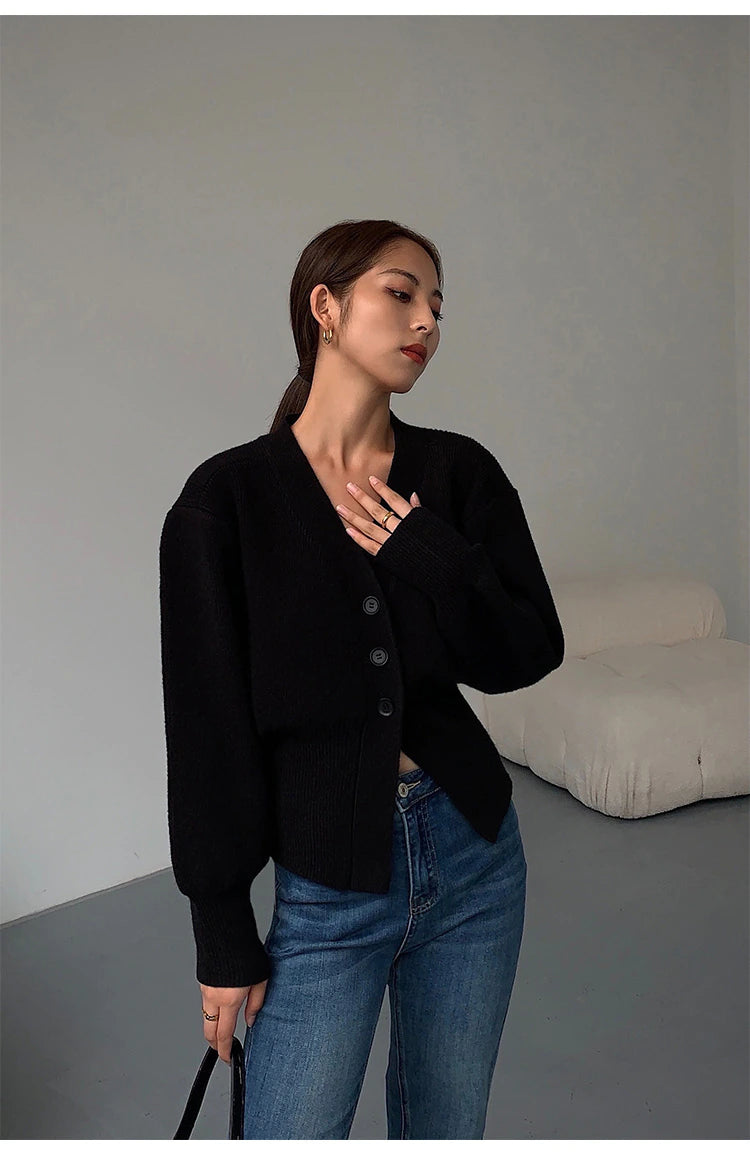 LaPose Fashion - Licio Cardigan Sweater - Clean Girl, Clothing, Fall-Winter 23, Fall22, home3, Knitted Tops, Long Sleeve Tops, Sweaters, Tops,