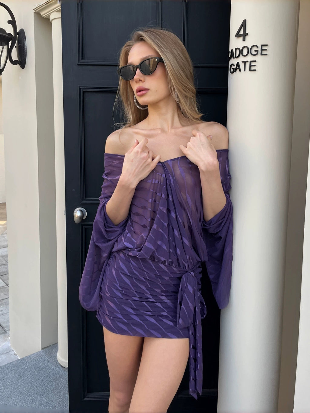 Haylee Sheer Mesh Backless Mini Dress