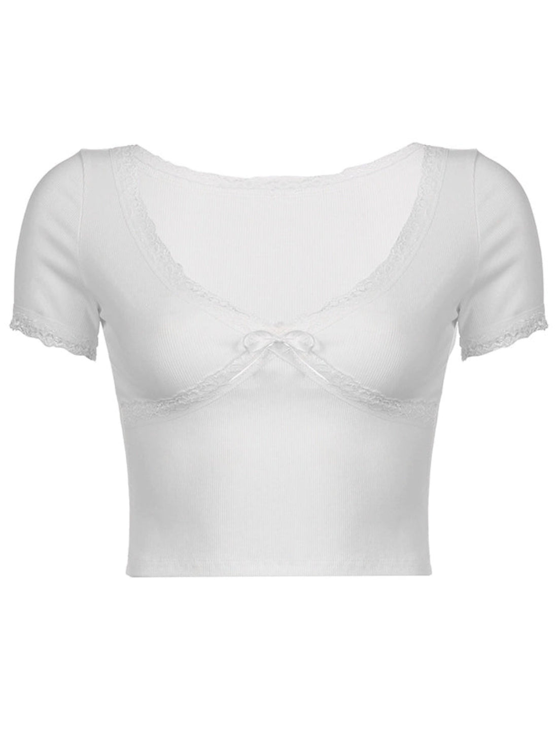 LaPose Fashion - Mara Short Sleeve Crop Top - Basic Tops, Crop Tops, Elegant Tops, Short Sleeve Tops, Tops