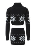 LaPose Fashion - Mavis Knitted Skirt Set - Cardigan, Casual Sets, Crop Tops, Knitted Sets, Knitted Skirts, Knitted Tops, Long Sleeve Tops, Matc