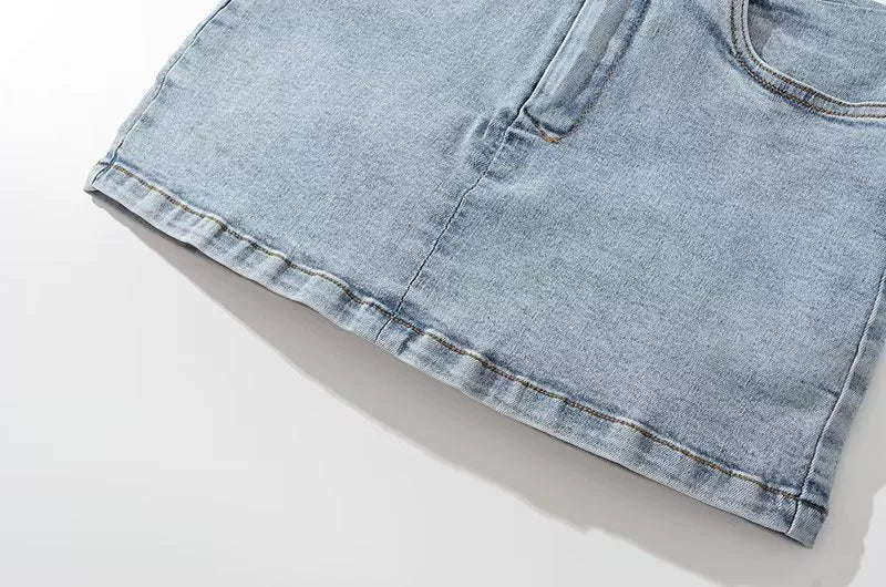LaPose Fashion - Miray Denim Mini Skirt - Denim Skirts, Mini Skirts, Skirts