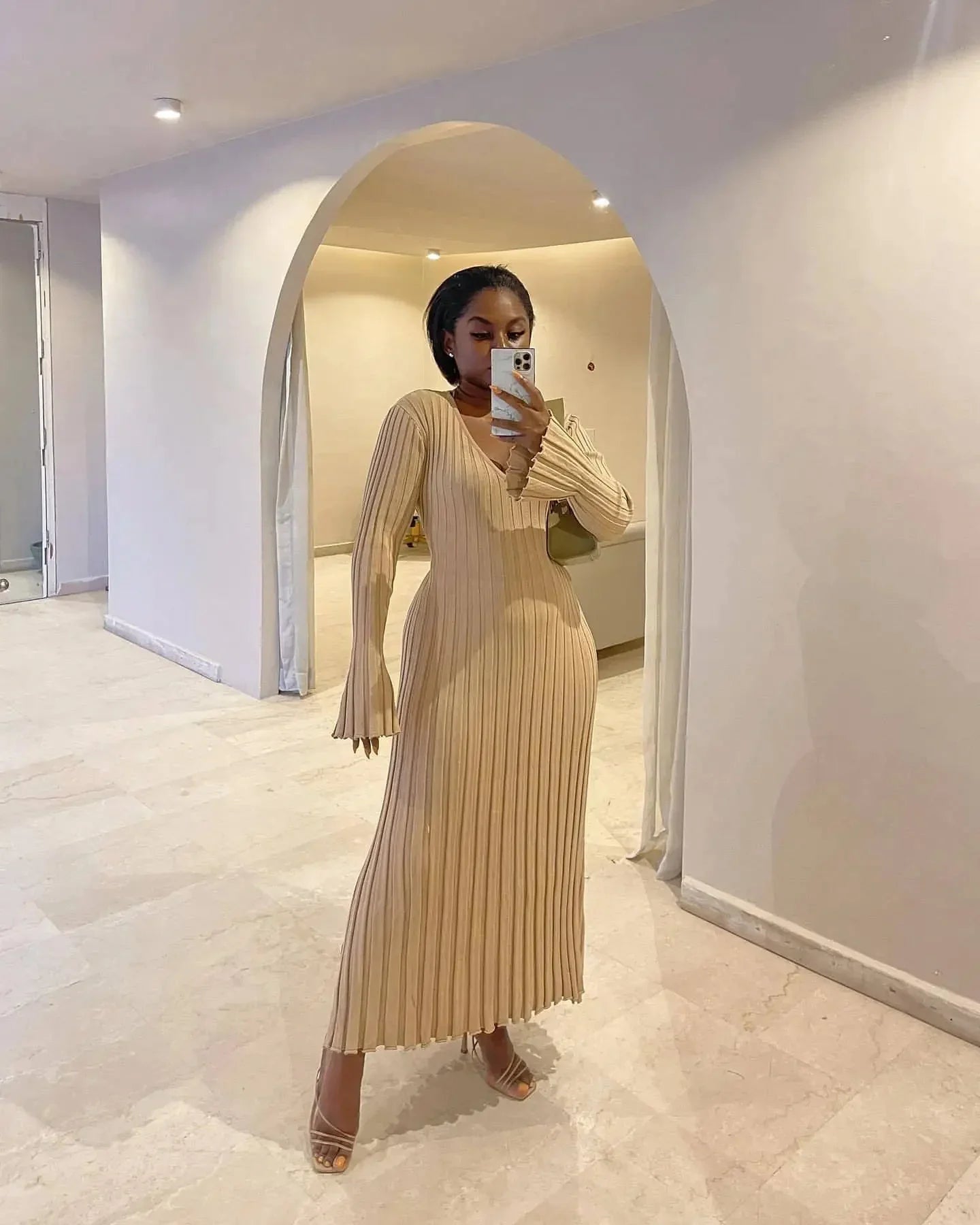 LaPose Fashion - Niana Maxi Dress - Autumn Dresses, Clean Girl, Daytime Dresses, Dresses, Fall-Winter 23, Knitted Dresses, Long Dresses,