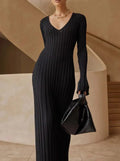 LaPose Fashion - Niana Maxi Dress - Autumn Dresses, Clean Girl, Daytime Dresses, Dresses, Fall-Winter 23, Knitted Dresses, Long Dresses,