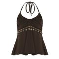 Lumen Metallic Halter Top - Brown [NJAS8OX9]