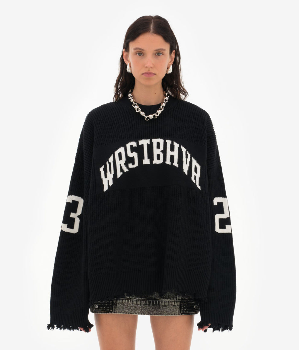 Remedy Jacquard Alphabet Sweater - Black [9U0F5LZQ]