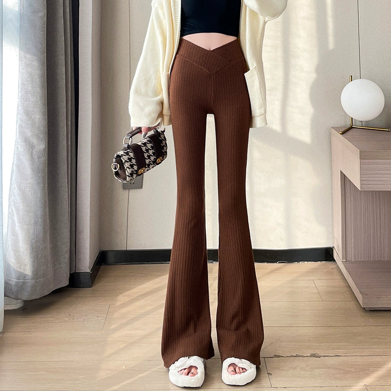 Makeda Knitted Flare Pants - Coffee [2MGJG4OF]