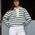 Bella Striped Polo Long-Sleeve Top - 重量M：230G [WEHRN9AV]