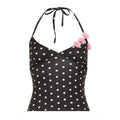 Brithany Floral Polka Halter Top - Black [JT87J80Q]