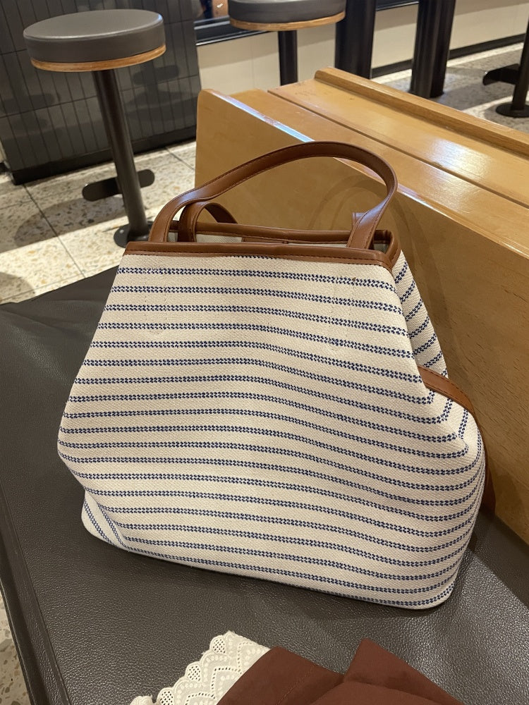 Rhoda Striped Canvas Tote Bag