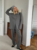 Elliana Lapel Lounge Set - Grey [1IOV6GUT]
