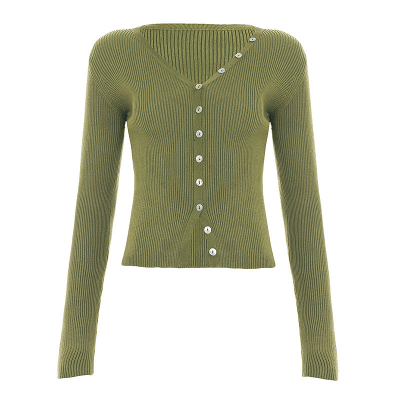 Quetzalli Button-Up Knit Top - Green [JDUBM2OK]