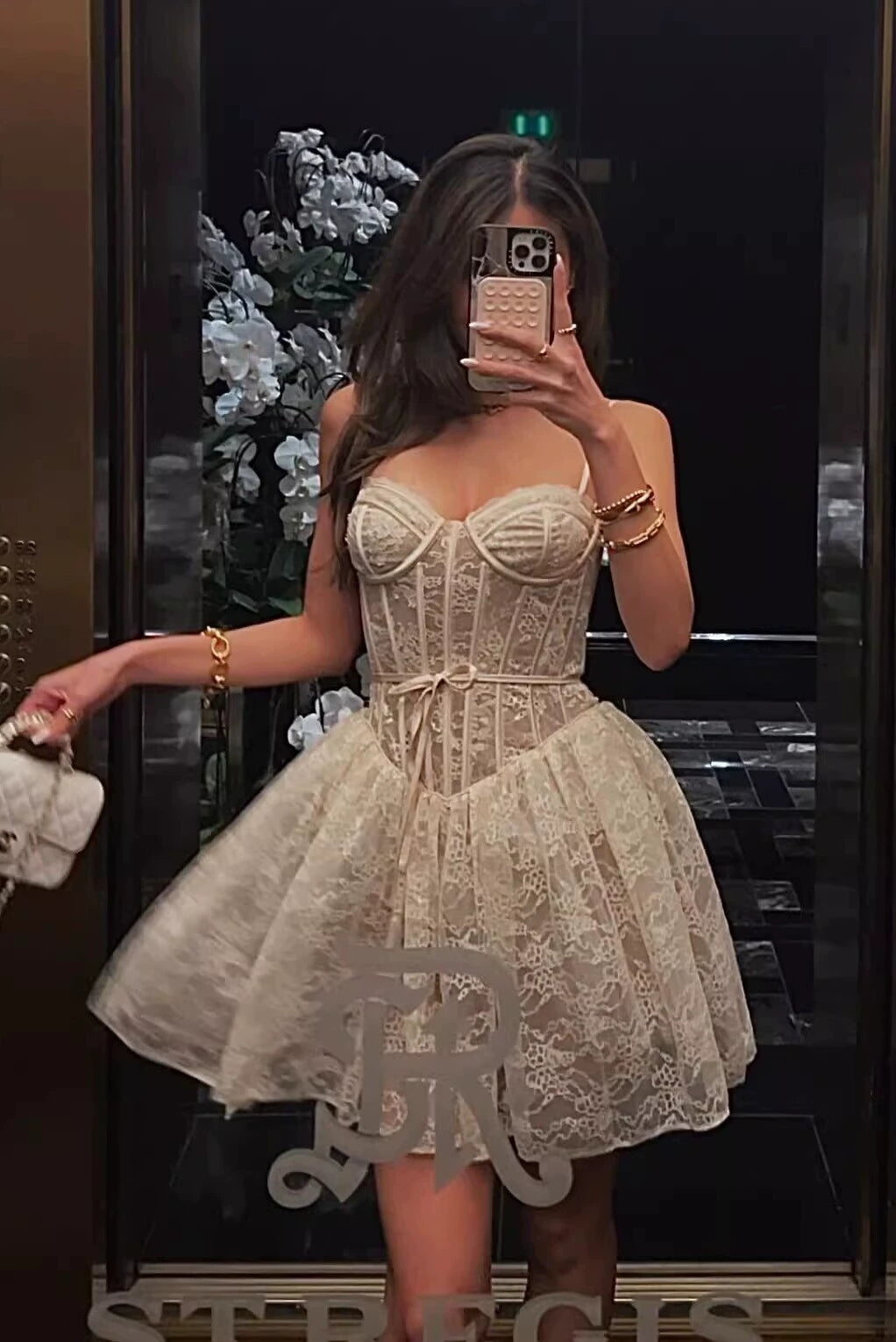 Jaleah Lace Corset Mini Dress - Off-White