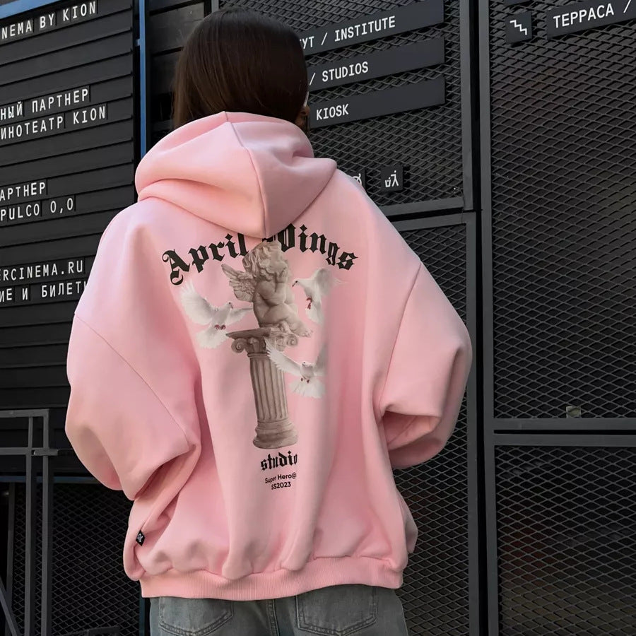Alynna Printed Zipper Hoodie - Pink [Q69V6B6Q]