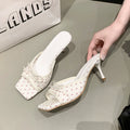 Larae Bow Mule Heels - White