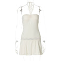 Haydee Lace Halter Mini Dress - Apricot [K71U2JAU]